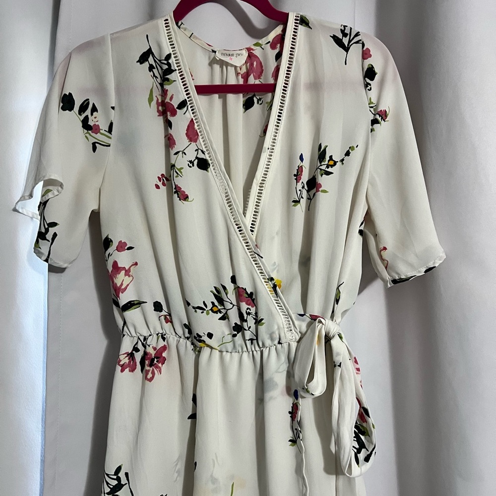 Floral Blouse Faux Wrap Around
